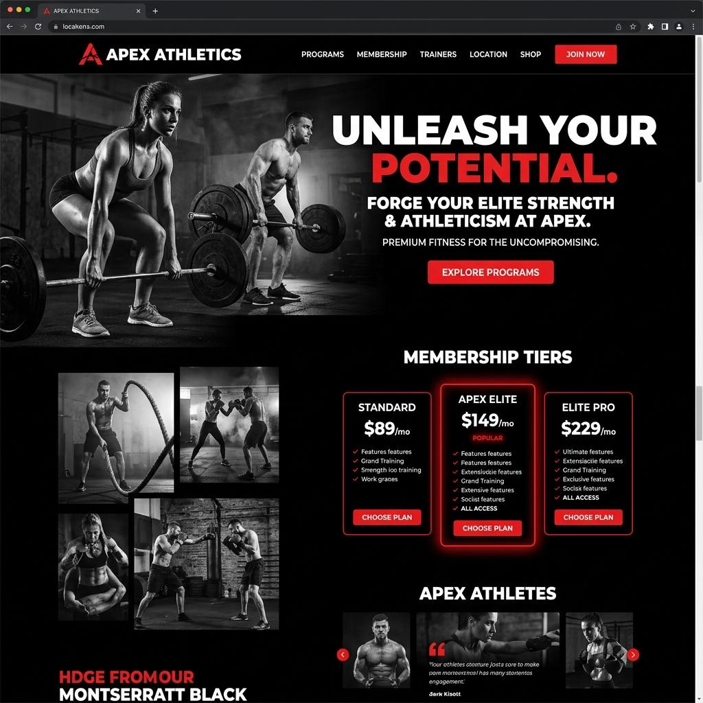 Apex Athletics - Fitness Premium Web Design Morocco