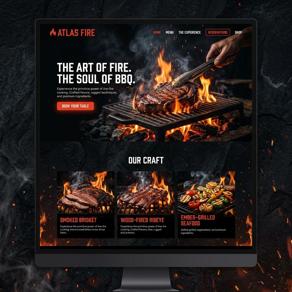 Atlas Fire - Restaurant Premium Web Design Morocco