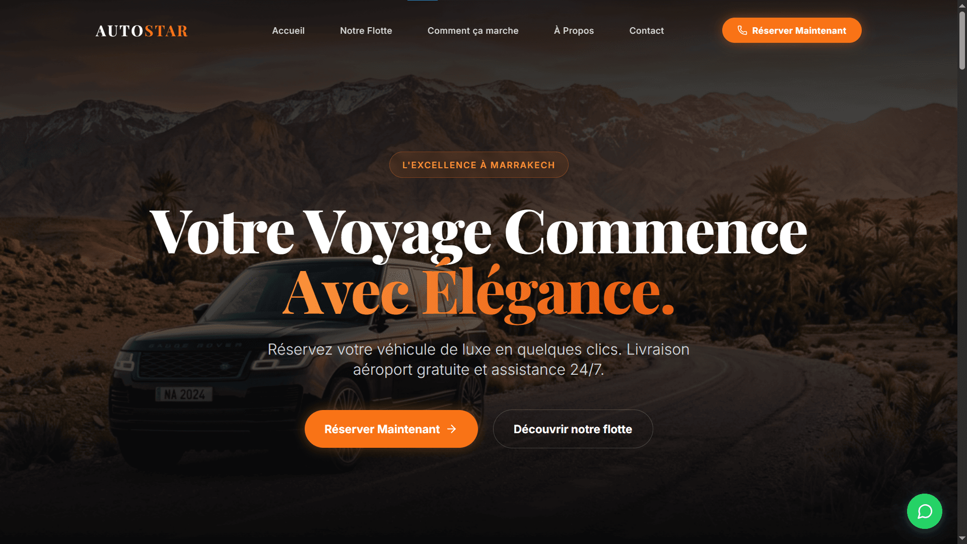 Auto Rental - Premium Car Rental Web Design Morocco